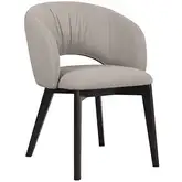 Miyagi Dining Chair in Mink Neutral Leather & Wood (Set of 2)